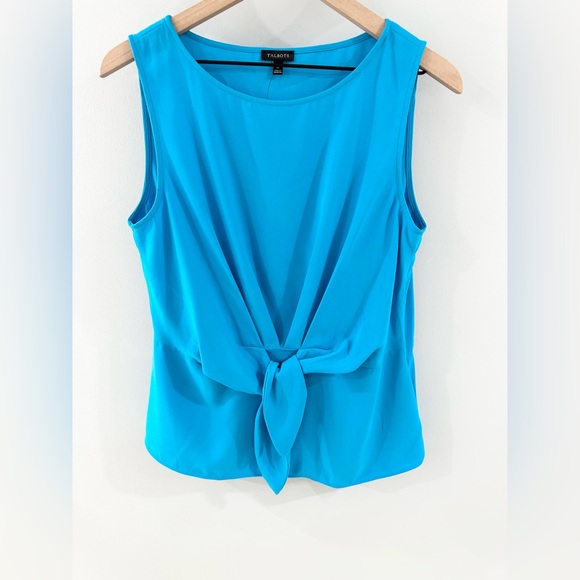 NWT Talbots Tie Front Tank Blue Size Medium - Picture 4 of 6